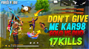 Grab weapons to do others in and supplies to bolster your chances of survival. Double Kar98 Solo Vs Duo 17 Kills Gameplay Garena Free Fire Desi Gamers Youtube