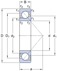 Angular Contact Ball Bearings Single Row 7212 Becbp