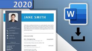 Cv Template Word Download Free 2020 Blue Resume Design With Icons Docx Youtube