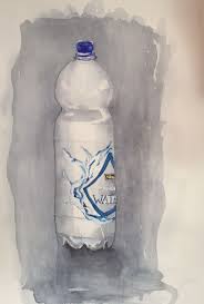 Fles Water In Aquarel Peta Bartlema Aquarel Fles Schilderij