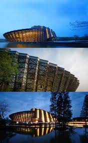 The Wuzhen Grand Theater Is Located In A Water Village In Zhejiang China And It Was Designed In 2021 Facade Architecture Concept Architecture Auditorium Architecture