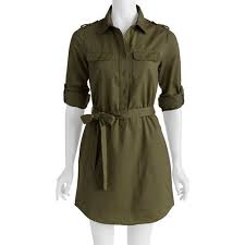 Faded Glory Women S Military Shirt Dress Walmart Com Military Shirts Women Military Shirts Shirt Dress
