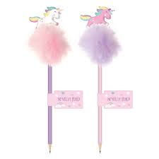 Enjoy Writing With This Novelty Fluffy Unicorn Pencil A Unicorn Jumps On A Spring On Top Of The Pencil Little Mermaid Wallpaper Cute Pens Mermaid Wallpapers