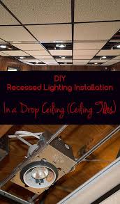 Drop ceilings, which protrude from the original ceiling, and coffers, where the ceiling is recessed, make striking architectural features. Diy Recessed Lighting Installation In A Drop Ceiling Ceiling Tiles Prep Work Super Nova Adventures Dropped Ceiling Recessed Lighting Drop Ceiling Basement