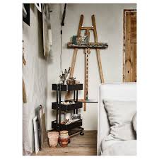 Locking wheels keep it from moving around while using. Raskog Utility Cart Black Ikea