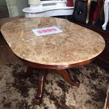 Expertly crafted from oak and plywood, tapered legs and spherical accents pay tribute to effortlessly sophisticated, the luis dining table is a lesson in luxury. Oval Marble Dining Table For 4 Brown Emperado Marble Top W Mahogany Wood Base Furniture Home Living Furniture Tables Sets On Carousell