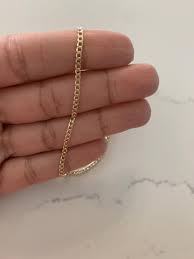14k gold cuban link anklet. 14k Gold Filled Thin Cuban Curb Link Ankletthin Etsy Yanya Jewerly