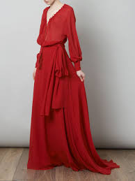 Saint Laurent Balloon Sleeve Full Length Dress For Women Aewom Balloon Sleeve Dress Dresses Frock And Frill
