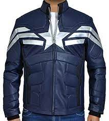 America Favorite Blue Captain Jacket Winter Jacket In Soldier Style Best Seller A Captain America Leather Jacket Captain America Jacket Blue Leather Jacket