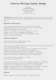 creative writing instructor resume