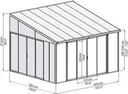 Palram 13x14 Sanremo Sunroom Hg9068 Measurements Diagram In 2020 Patio Enclosures Aluminum Wall Patio Gazebo