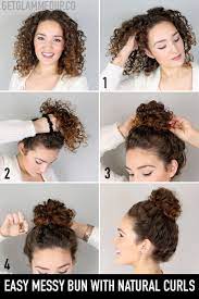 Easy Messy Bun Hairstyle Tutorial For Natural Curls Natural Curls Hairstyles Easy Messy Hairstyles Messy Bun Curly Hair