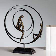 Patience Sculpture In Bronze With Black Metal Base Furniture In Fashion Metal Art Sculpture Metal Art Techniques Metal Sculpture