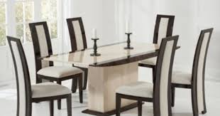 Buy The Assisi 180cm Cream Pedestal Marble Dining Table With Verbier Chairs At Oak Furniture Superst Marble Dining Dining Table Marble Oak Furniture Superstore