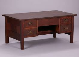 Gustav Stickley Five Drawer Coffee Table Originally A Taller Desk Unsigned Refinished 43 W X 24 D X Gustav Stickley Stickley Arts And Crafts Furniture