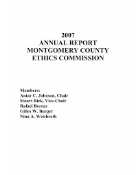 2007 annual report montgomery county ethics commission