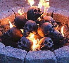 Fire Pit Skull Logs Halloween Outdoor Decorations Halloween House Halloween Inspiration