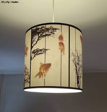Design sobre & élégant : Abat Jour Pour Suspension Design 30 Cm Fish Carousel Lampe Plafond Lampe A Suspendre Plafonnier Boheme Poissons Rouges Arbres Un Grand Marche