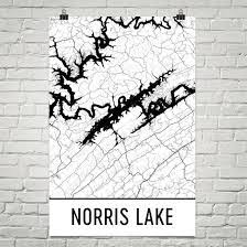 Experience the norris lake boat center difference! Norris Lake Tn Art And Maps Modern Map Art