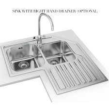 stainless steel corner inset sink