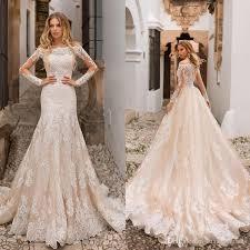 Robe de mariée dentelle de calais lorafolk. Acheter Naviblue 2019 Dolly Sirene Robes De Mariee Avec Manches Longues Amovible Train De Lepaule Pakistan Moyen Orient De Dentelle Robes De Mariee De 130 75 Du Magicglasses Dhgate Com
