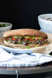 · this steak bomb sandwich recipe combines tender shaved steak, melted provolone cheese, caramelized onions, mushrooms sautéed in bourbon, and our roasted garlic aioli into one amazingly good steak bomb sandwich. Vegan Cheesesteak Sandwich Veggies Don T Bite