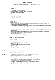 Full Charge Bookkeeper Resume Samples Velvet Jobs