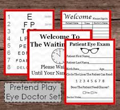 Pretend Doctor Eye Chart Patient Exam Check Up Kids Doc Dramatic Child Play