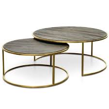 Malvern Set 2 Tables Natural Coffee Table Bamboo Coffee Table Iron Coffee Table