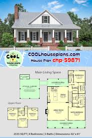 A separate dining room that overlooks the front porch; Traditional Style House Plan 51994 With 4 Bed 3 Bath 2 Car Garage House Plans Farmhouse Country House Plans Country Floor Plans