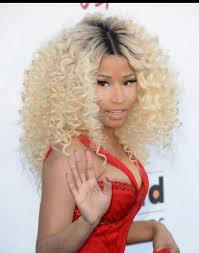 The pinkprint rapper, who has been rocking long black tresses for months now, debuted a gorgeous new blonde hair color while hosting a glitzy new year's eve bash at drai's nightclub in las vegas on dec. Love Nicki Minaj Blonde Curly Hair Curly Lace Front Wigs Blonde With Dark Roots Blonde Ombre