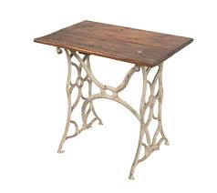 Antique cast iron and wood drafting table, vintage industrial frederick post co. Vintage American Industrial Repurposed Metal And Wood Side Table Or Desk With Ornamental Iron Bases