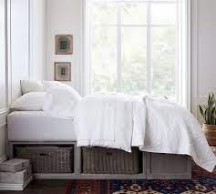 Using a queen captains bed will give you extra floor space when dealing with limited square footage in your. Stratton Storage Platform Bed With Baskets Wooden Beds Pottery Barn