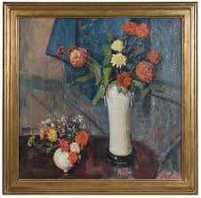 Russell Cheney | Vase of Zinnias | MutualArt