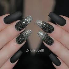 Square Black Acrylic Nails With Glitter Black Nails Ideas Bunnies Beauty Photoshoot All The Stuff I Care About Black Nails With Glitter Nail Designs Gorgeous Nails