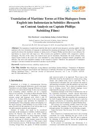 Disamping itu, bpk dapat memilih sendiri ke daerah mana yang bpk. Pdf Translation Of Maritime Terms At Film Dialogues From English Into Indonesian In Subtitles Research On Content Analysis On Captain Phillips Subtitling Films