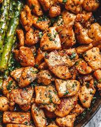 Garlic Butter Chicken Bites And Asparagus Recipe Best Chicken And Asparagus Recipe Chicken Bites Recipes Chicken Bites Asparagus Recipe