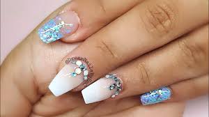Items similar to fake nails, matte nails, icy blue nails, nail set on etsy. Baby Blue Acrylic Nails Baby Shower Nails Acrylic Nail Tutorial Youtube