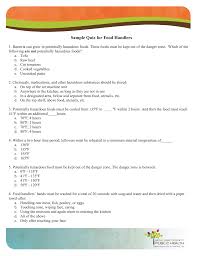 Foods of animal origin that is raw or heat treated. Sample Quiz For Food Handlers Manualzz