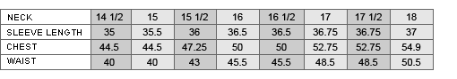 Ermenegildo Zegna Size Guide