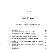 REACTIONS OF SULFONATE AND SULFATE ESTERS 12.1 INTRODUCTION