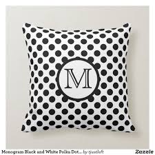 Black And White Polka Dot Outdoor Cushions Monogram Black And White Polka Dot Throw Pillow Zazzle Com Throw Pillows Monogram Throw Pillow Pillows