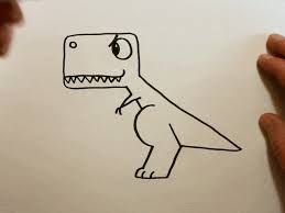 In traditional art, put a new sheet of paper over the drawing or draw the final lines with a darker tool. How To Draw A T Rex Dinosaur Easy Drawing For Kids Otoons Net