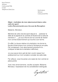 Madame, monsieur, par la présente, je vous saurais gré de bien vouloir résilier mon abonnement fitness park que j'ai souscrit le././…. Lettre Resiliation Fitness Park