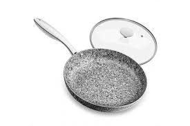 28cm Gray Michelangelo 28cm Frying Pan With Lid Nonstick Stone Earth Frying Pan With Non Toxic
