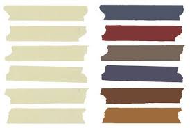 Ajuste Del Tamano De La Cinta Adhesiva De Colores Horizontal Y Diferente Piezas Adhesivas Plantilla De Menu Con El Espacio De La Copia En Fondo Blanco Vector Ilustraciones Vectoriales Clip Art Vectorizado