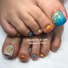 夏旅行海リゾートハンド Salon De Riinaのネイルデザインno