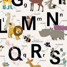Cartoon cute animals isolated on white background. Abc Posters Children S Room Pictures Letters Illustrated Alphabet Animals Illustration Amazon De Home Kitchen