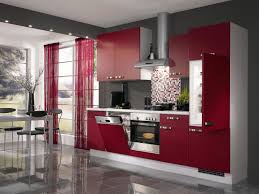 red kitchen cabinets on modern design