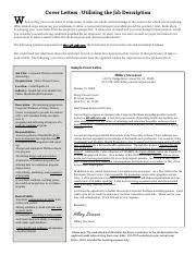 This is the perfect way to express how your specific skills are relevant to the open position. 01 Cover Letter Example Using Aida Model 1 W Cover Letters Utilizing The Job Description Hen Writing Your Cover Letter It Is Important To Relate Course Hero